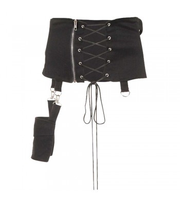 Women Gothic Hel Pocket Belt Cincher Buckle Mini Skirt For Women 